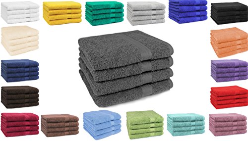Betz 4 Stück Handtücher Größe 50x100 cm 100% Baumwolle Set Handtuch Premium Farbe hellblau