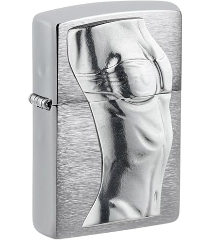 Zippo Stormaansteker - meisje met korset - geborsteld chroom afwerking - navulbaar - herbruikbaar - winddicht design - geschenkdoos - Made in USA