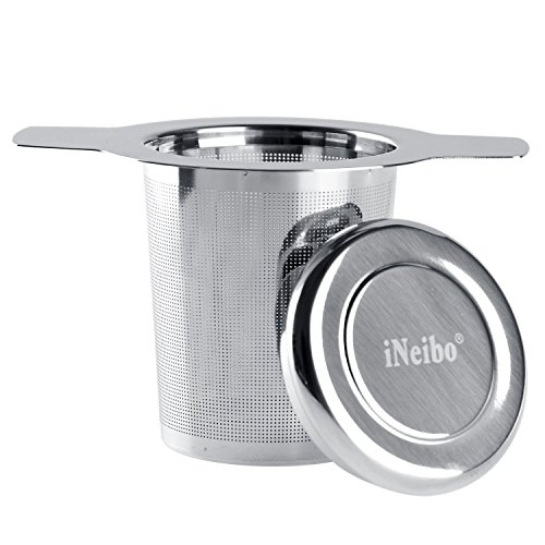 iNeibo Tea Infuser - Perfect for Single Cup of Extra Fine Loose Leaf Tea - Brew-in-Mug Strainer Steeper instead of Tea Ball (Big)