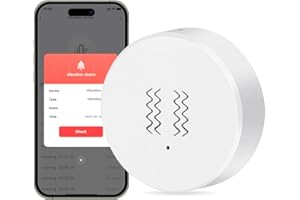 Acmerota Vibration Sensor Zigbee Vibration Alarm APP Remind Wireless Mini Glass Break Detector for Alarm System and Door/Window/ Bike, Compatible with Tuya/Smart Life & Alexa, Zigbee hub Required