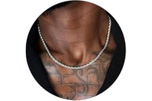 RANKEEF Silber Halskette 18/20/22 Zoll - Kette wasserdicht stabil & glänzend Twist-Seil - Geschenk für Männer & Frauen