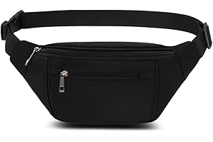 QINLOV Bauchtasche Gürteltasche Hüfttasche Sport Wasserdicht Gürteltasche Damen Herren Sport Tasche Outdoor Reisen Wandern Laufen Joggen Hundetraining (Schwarz)