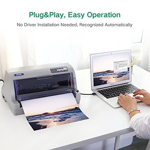 UGREEN Druckerkabel 15m Drucker Anschlusskabel Aktiv Scannerkabel USB Kabel A/B USB 2.0 Stecker A auf Stecker B für HP, Canon, Lexmark, Epson, Dell/Vergoldete Kontakte - 4