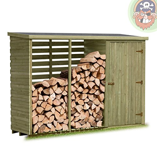 Brennholzregal mit Geräteschrank außen von Gartenpirat® - 2