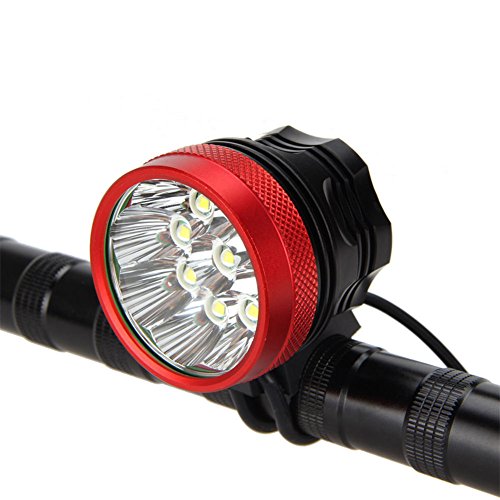 FIVEFIRE 18000LM 9x CREE XM-L T6 wasserdicht Fahrradlicht , Scheinwerfer, Kopflampen, Stirnlampe, Fahrrad Vorderes Leuchtturm, 3 Modes mit 6 x 18650 Akku-Ladegerät - 8
