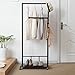 Produktbild Jia He Kleiderablage Boden Garderobe Schlafzimmer multifunktionale Gangmu einfache Kleiderständer Multi - Store Kleiderbügel Kleiderbügel Größe-61x37x146cm (Farbe : SCHWARZ)
