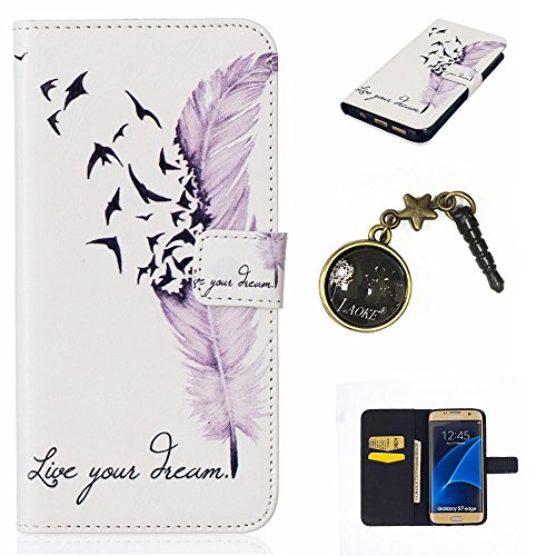 Preisvergleich Produktbild PU Silikon Schutzhülle Handyhülle Painted pc case cover hülle Handy-Fall-Haut Shell Abdeckungen für Smartphone (Samsung Galaxy S7 Edge) +Staubstecker (Q10)