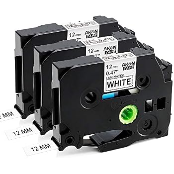 2 Rubans Étiquette Brother TZe-231 12mm X 8m Noir Sur Blanc - Compatible PTouch - Résistant Eau Et Huile