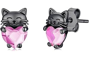 CHENGHONG Orecchini da bambina in argento Sterling 925 con panda, farfalla, giraffa, riccio, tartaruga, volpe, balena, rana, ipoallergenici, graziosi orecchini da donna, regali di Natale per bambini