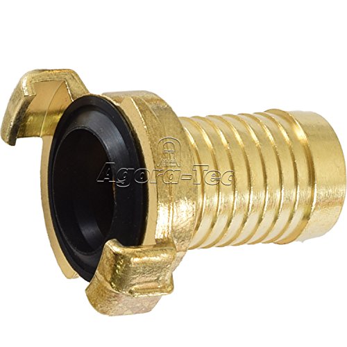 Agora-Tec® Messing Schnellkupplung mit 1 Zoll (25,4 mm) Schlauchtülle für 1 Zoll Gartenschlauch Kupplung mit Schnellverschluss