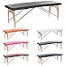 Produktbild H-ROOT 2 Zonen Leichte Tragbare Massage Tisch Couch Bett Sockel Therapie Tatoo Salon Reiki Heilung schwedische Massage mit Kostenlosen Tragetasche 12,8 KG(Schwarz) …