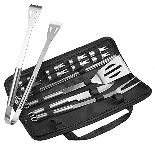 Grillbesteck Set TaoTronics Edelstahl Profi 18-teilig BBQ Tools, Garten Barbecue Grill Zubehör