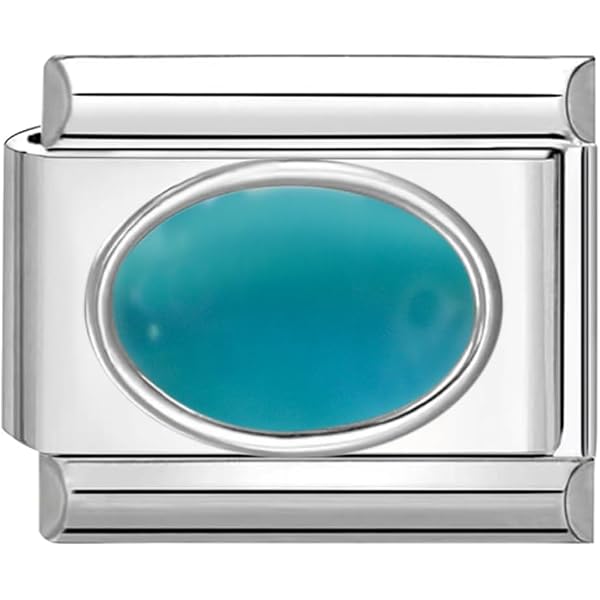 Quiges Ciondoli A Modulo Italiani 9mm In Acciaio Inox Con Zirconi - Per Bracciali A Maglie, Colore Oro - 2