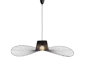 CHNB Suspension Vertigo noire Moderne et créative Pour salon, table à manger, chambre à coucher Style vintage Chapeau style vintage Intensité variable Hauteur réglable - E27 (120 CM)