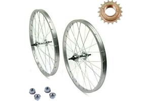 ECOVELO Roue Vélo BMX Argenté 20" x 1,75 - Roue Libre 16 dents - Frein à Bordure