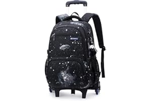 ANSIEDIO Cartable a Roulette Garcon Fille, Cartable à roulettes Sac à Dos à roulettes Bagages Enfants Sac de Voyage