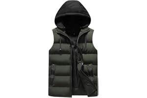 YOUTHUP Doudoune Homme sans Manches Hiver Gilet avec Capuche Amovible Veste Légère