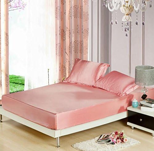Wmshpeds Silk bed single piece of solid color double-fight silk silk bed sheets ice bed bare bedspreads bed lin