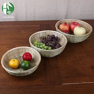 Generic M : nature bamboo fruit picnic basket fruteira de mesa storage cestas gift organizer eco-friendly trays for food bandeja kitchen
