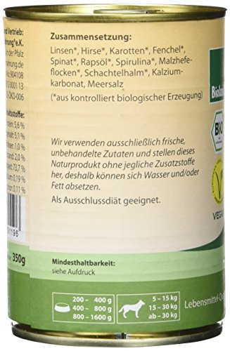 Terra Pura Bio Hundefutter Linsenmahlzeit 350 g, 12er Pack (12 x 350 g) - 5