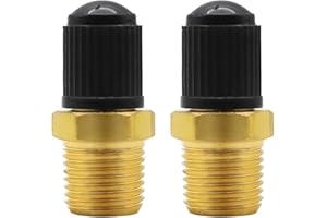 Aoyswuz 1/8 NPT Cobre Puro Válvula de Aire, Núcleo de Aire, Válvula de Llenado del Tanque del Aire para Coche, Motocicleta, Camión (2 Piezas)