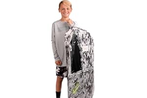 Waterproof Hanging Garment Bag 40 inch Clothes Bag with Gusset, 5 Pockets & Side Zip for Dance Costumes, Sports, Skating, Theatre, Beauty Pageants & More by Kendall Country, Camo Grey