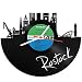 Produktbild Skyline Rostock Wanduhr aus Vinyl Schallplattenuhr Upcycling Design Uhr Wand-Deko Vintage-Uhr Wand-Dekoration Retro-Uhr Made in Germany