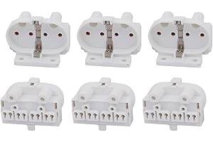 YOKIVE 6 Pcs H Lampe Fluorescent lumiere Support, 2G11 Base Simple Tête Douille lumiere Pièces Rechange, Idéal pour Maison, Bureau (Blanc, 2A, AC 500V)