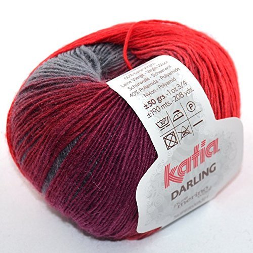 Preisvergleich Produktbild Katia Darling 204 rot anthrazit 50g Wolle