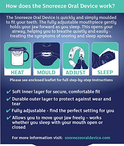Snoreeze dispositivo mandibular ajustable para dejar de roncar