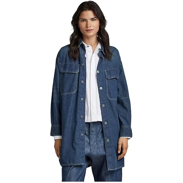 G-Star Damen Field Belt Kleid – Lässiges Langarmkleid Mit Cargotaschen & Verstellbaren Ärmeln