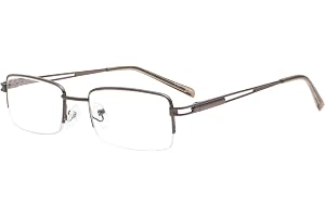 Eyekepper rektangel metall halvbrand fjädergångjärn datorglasögon läsglasögon gunmetal +1,75