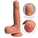 Produktbild Double Layered Dildo Hyper Realistische Dual Layer Silikon 18 cm Real Dong Penis mit Kostenloser Kosmetiktasche Haut