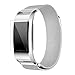 Produktbild Altsommer für Fitbit Charge 2 Armband Magnetische Milanese Mesh Edelstahl-Armband mit HD Schutzfolie Sportarmband Uhr Armband Ersatzarmband Armband für Damen Herren (Silver)