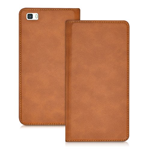 kwmobile Funda para Huawei P8 Lite  2015  - Flip cover Case para m  vil en cuero sint  tico - Estilo libro plegable co  ac