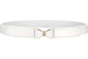 VONMELLI Elastic Skinny Belt for Women Dresses Fashion Stretch Thin Waist Belt Retro Ladies Belt with Bow Buckle