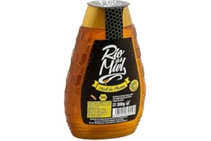 RIO DE LA MIEL Miel de Flores. Miel pura de Abeja 100% Natural. 500 G.Aroma Dulce, Exquisito con sabor intenso a Flores.Producto Artesano de Cosecha Propia. Origen: Salamanca.