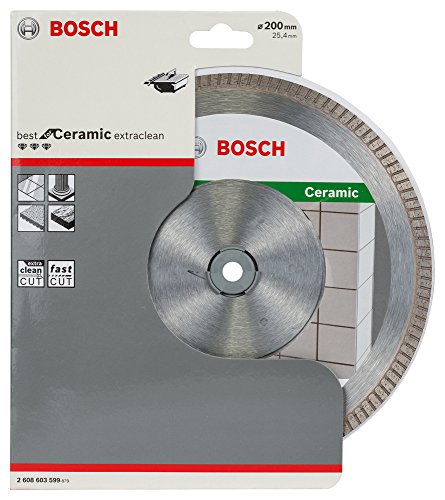BOSCH Diamanttrennscheibe Best für Ceramic Extra-Clean Turbo, 200 x 25,40 x 1,8 x 7 mm, 2608603599 - 2