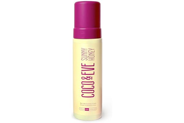 Coco & Eve - Mousse de bronzage de Bali Sunny Honey - autobronzant naturel pour bronzer sans soleil - anti-cellulite/anti-âge (Foncé)
