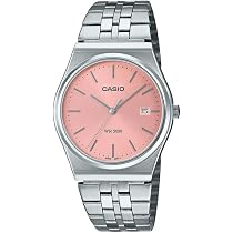 Casio MTP-B145D-4A2V - Reloj analógico clásico de acero inoxidable con esfera roja para hombre