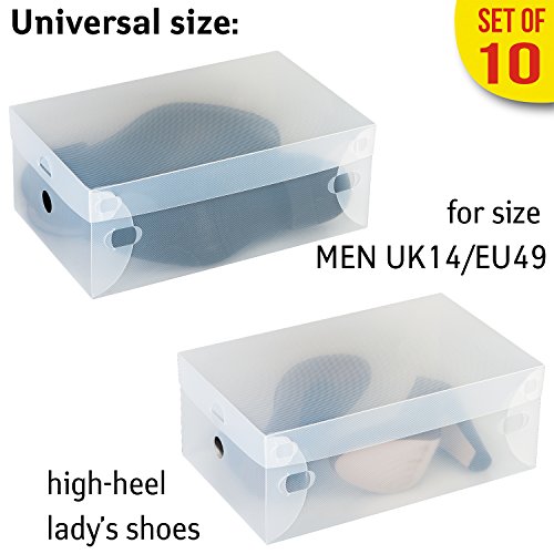 Tatkraft Glasgow 10 Universal Schuhbox Schuhkasten Transparent Gerippte Starke Kunststoff - 3