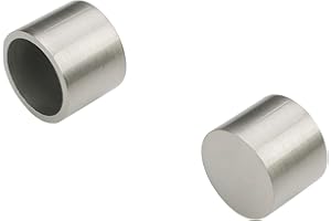 Liedeco Endkappe, Endstück 25 mm | Edelstahl-Optik | 2 Stück