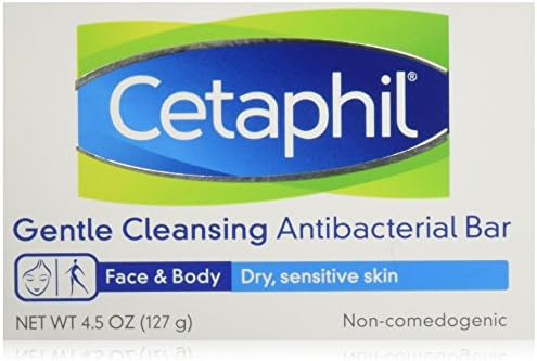 Cetaphil Antibacterial Gentle Cleansing Bar, 4.5-Ounce Bar Pack Of 6