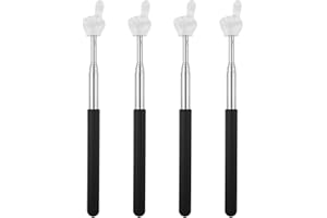 BOHUIZ 4 Stück Zeigestab Ausziehbar, Teleskop Lehrer Zeiger Teleskopstab Zeigestock Versenkbare Klassenzimmer Zeiger Ausziehbar Lehrzeiger Pointer Finger (Schwarz+Weiß)