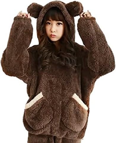 Autumn and winter women flannel long - sleeved pajamas thick winter flannel home clothing sets