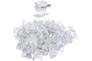VICHOME 100 clavijas soportes para baldas, estantes estanterias muebles, madera cristal, transparentes almacenamiento 5mm acero (100)