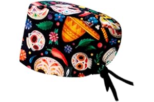 ROBIN HAT - Calot Chirurgien Femme et Homme | Cheveux Longs | Confortable, Ajustable, Respirant | Tissu 100% Coton Biodégradable | Médecins, Infirmiere, Dentiste | Taille Unique, New Catrinas