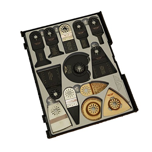 18 x topstools SW _ unk18 Mix Klingen Box Set für Bosch, Fein Multimaster, Multitalent, Makita, Milwaukee, Einhell, ergotools, Hitachi, Parkside, Ryobi, Worx, Workzone Multitool Multi Tool Zubehör - 4
