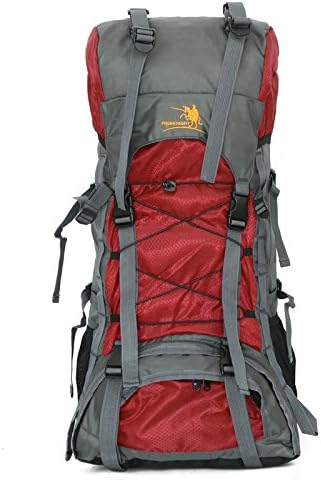 AireLibre Free Knight 60L Internal Frame Backpack Hiking Travel Backpack Camping Rucksack 60L Extra Large (Red)