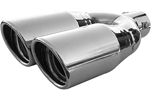 BOLOROMO Double Embout Tuyau De Sortie Pot D'échappement 55mm Diamètre Intérieur Acier Inoxydable Universel